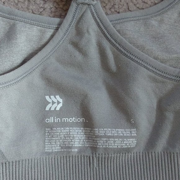 All in Motion - Gray Seamless Sports Bra Size S - Picture 3 of 3